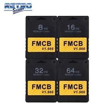 Классическая черная карта памяти для консолей PS2 RetroScaler v1.966 Free McBoot 8 Мб/16 Мб/32 Мб/64 Мб