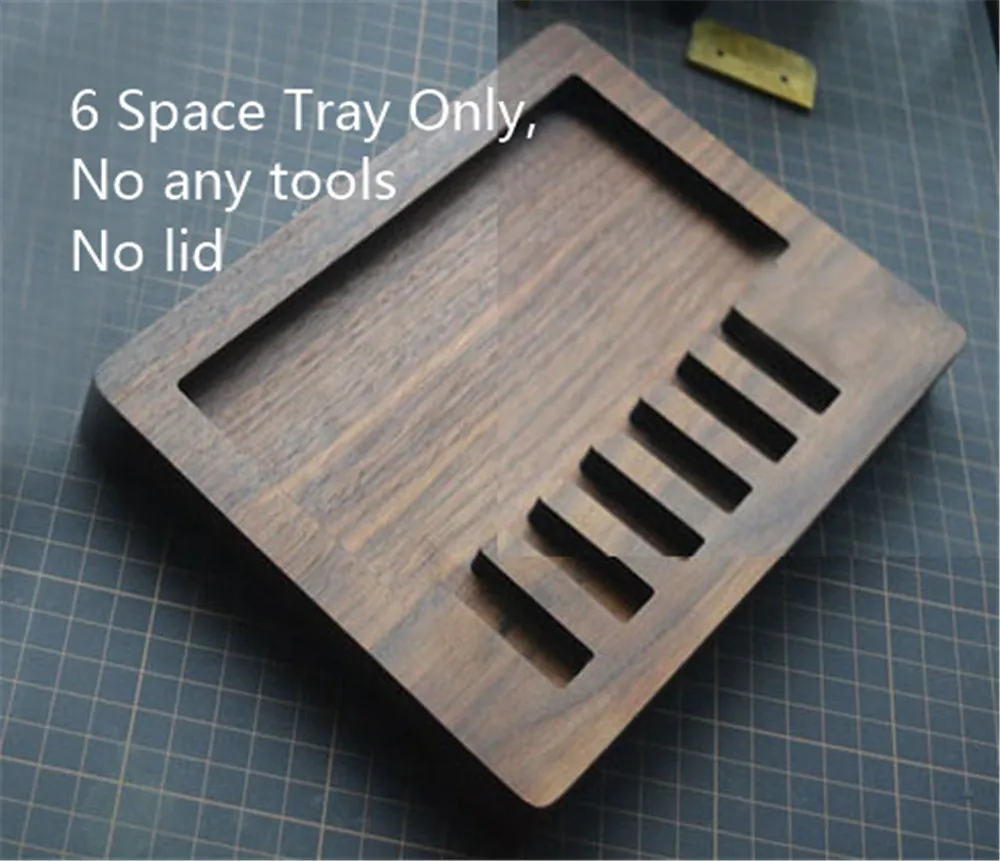 6 Space Tray RCIDOS черный орех Коробка для хранения/лоток для кожаной штамповки/инструменты для шитья, цена только за коробку/лоток, не включая инструменты - Цвет: 6 Space Tray
