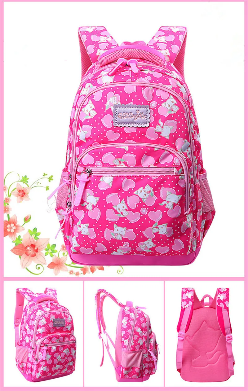Детские школьные сумки для девочек, повседневные Водонепроницаемые рюкзаки с мультяшным принтом, Детская сумка для книг, ранец, рюкзак Mochila Escolar
