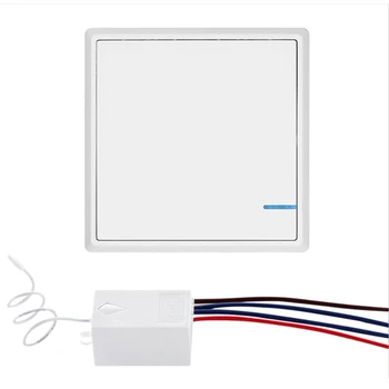 

Button Hand Push Wall Mounted White Light Switch Smart On-Off Easy Install Single Way Remote Control Wireless Home Universal