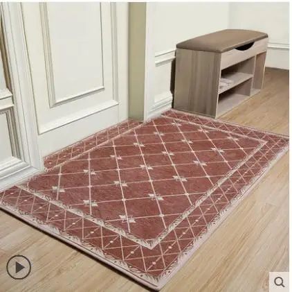 Скандинавский стиль 3D Печатный коврик для ванной/ковры для гостиной спальни Диванный кофейный столик настольная прикроватная модельный ковер витрина ковры - Цвет: Розовый