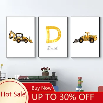 

Home Decor Canvas Painting Art Alphabet Tractor Cartoon Pictures Wall Art Prints Modern Modular Poster Living Room No Framework