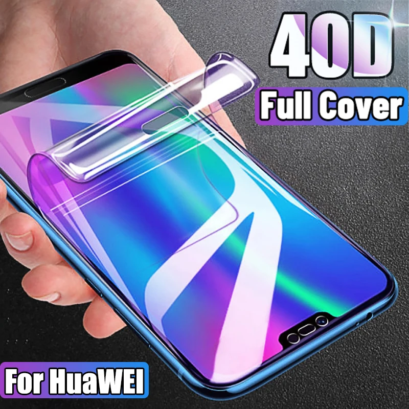 Гидрогелевая пленка 40d с полным покрытием для Huawei Y6 2019 P Smart 2018 Z Защита экрана Mate 20