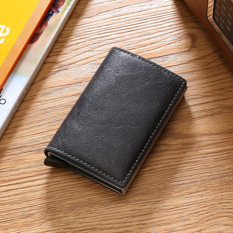 2020 Credit Card Holder Men Women Metal RFID Vintage Aluminium PU Leather Fashion Bank Minimalist Wallet Cardholder Case | Багаж и сумки