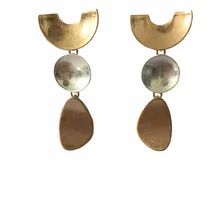 Модный потертый Золотой Серебряный цвет полукруг круглый Капля воды серьга геометрической формы для женщины девушки