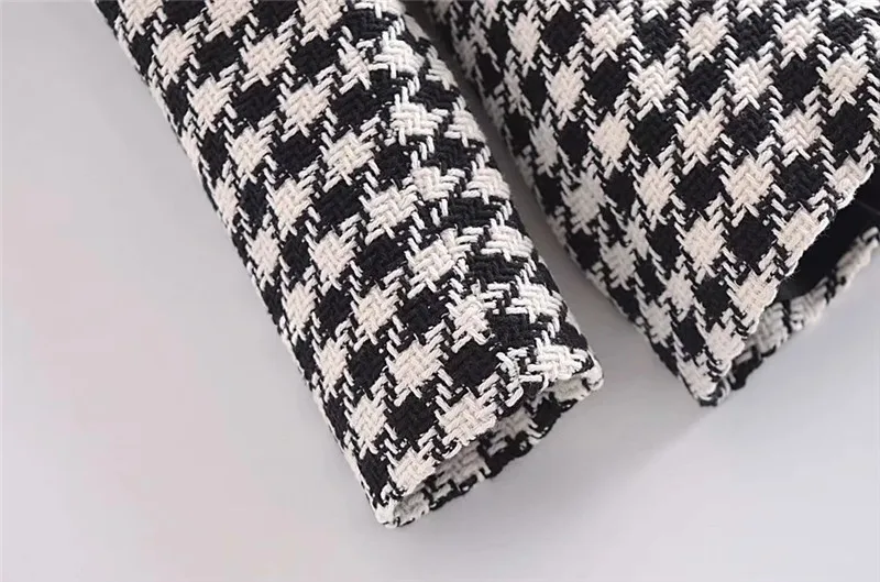 fashion dress PSEEWE Bermuda Shorts Woman Houndstooth High Waist Shorts Women Autumn 2021 Black White Textured Fashion Plaid Short Pants basketball shorts