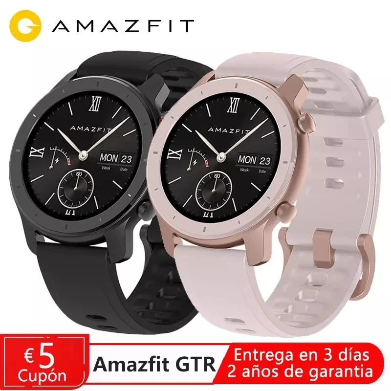 Amazfit reloj inteligente GTR para hombre y mujer, de 42mm, con GPS,  resistente al agua hasta 5atm, 12 días de batería, para Android IOS|Relojes  inteligentes| - AliExpress