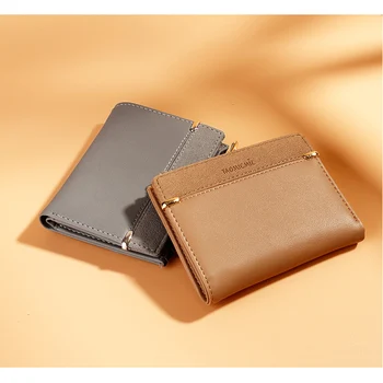 

Fashion New Women Short Wallets Coin Purse Multi-card Position Solid Color Wallet Buckle Zipper Ladies Wallet Standard Wallets