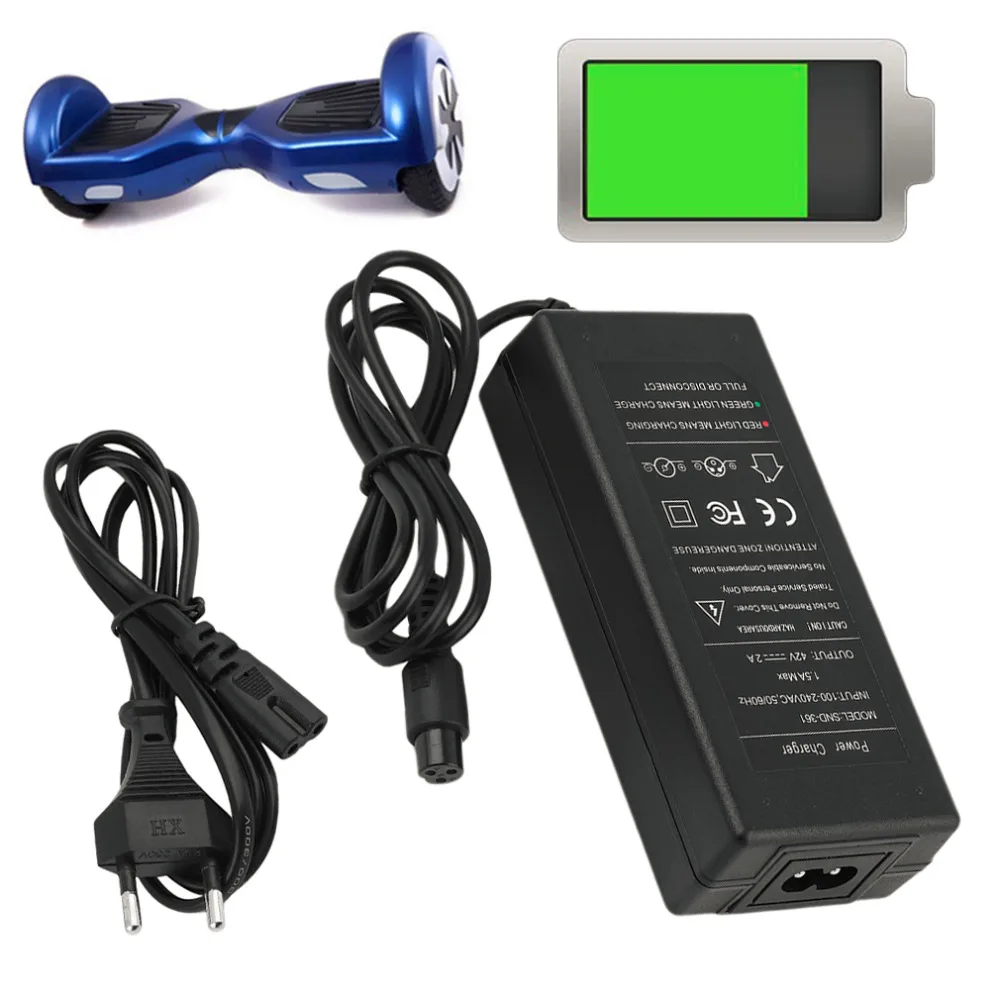 

2020 New 42V 2A Electric Drive Smart Balance Wheel Self Balancing Scooter Hover Board Power Charger Battery EU Plug Wholesale