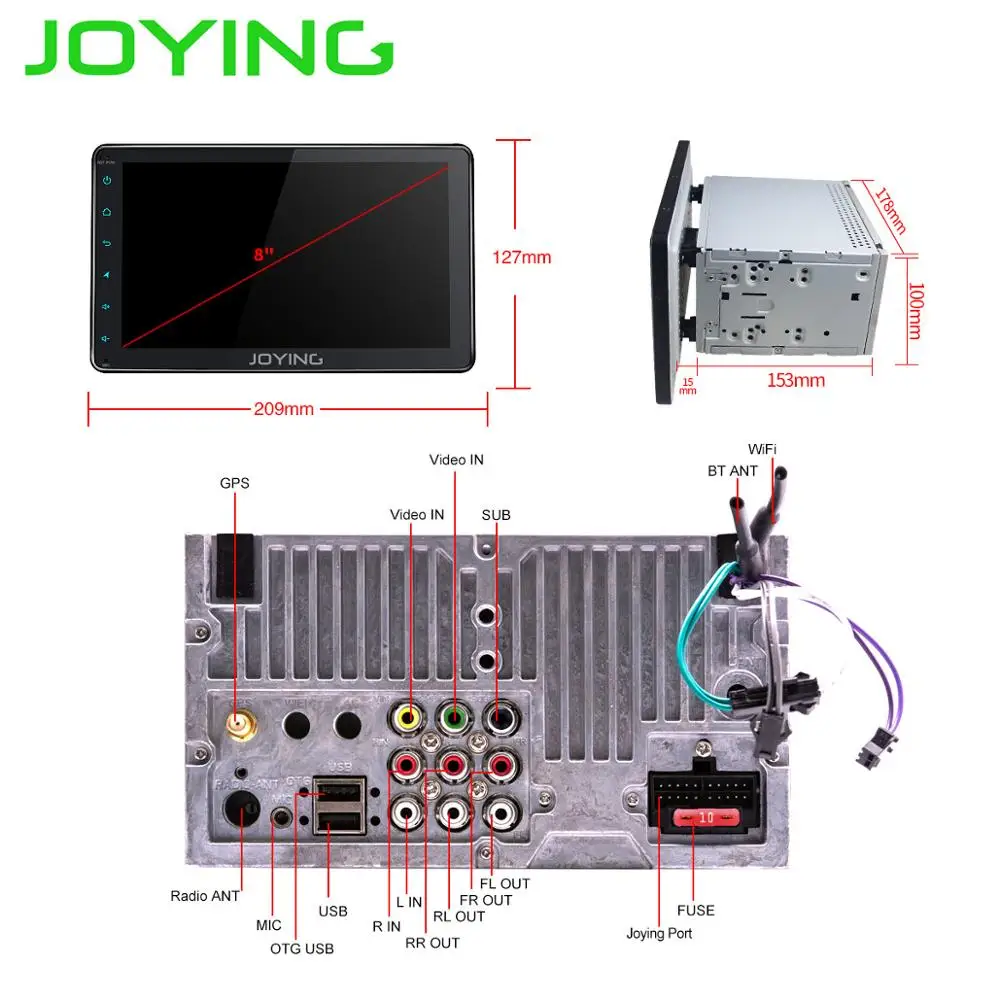 Top 8"GPS Navigation Android 8.1 Car Radio Stereo 1024*600 1GB+16GB 2Din Universal Head Unit Multimedia NO DVD Player BT Mirror Link 4