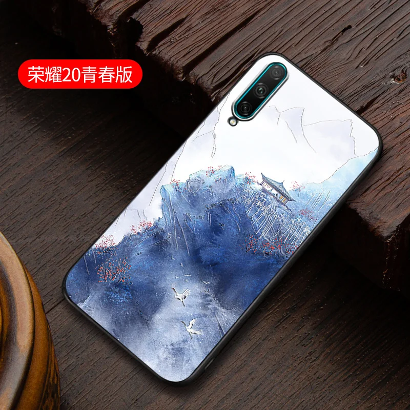 Чехол honor 20 lite с тиснением в винтажном Восточно-Азиатском китайском японском стиле для huawei honor 20 lite, чехол с изображением Снежной Горы - Цвет: 5