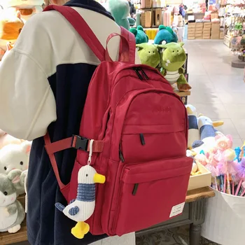 

Large Women's Backpack Waterproof Nylon School Backpack Bag Girl Kawaii Female Shoulder Bag Fashion Luxury Ladies Black Book Bag