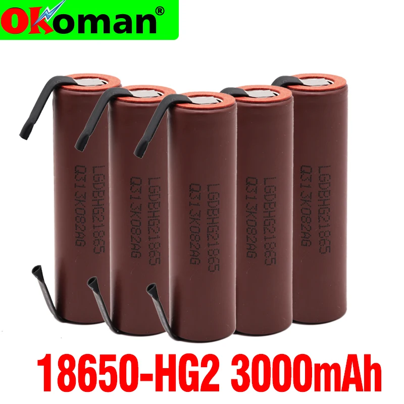4 шт. оригинальный большой емкости HG2 18650 3000 мАч аккумуляторная батарея для