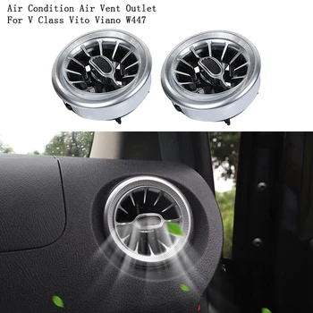 

2Pcs Car Front Dashboard AC Air Condition Air Vent Outlet Trim for Mercedes Benz V Class Vito Viano W447 2015-2019