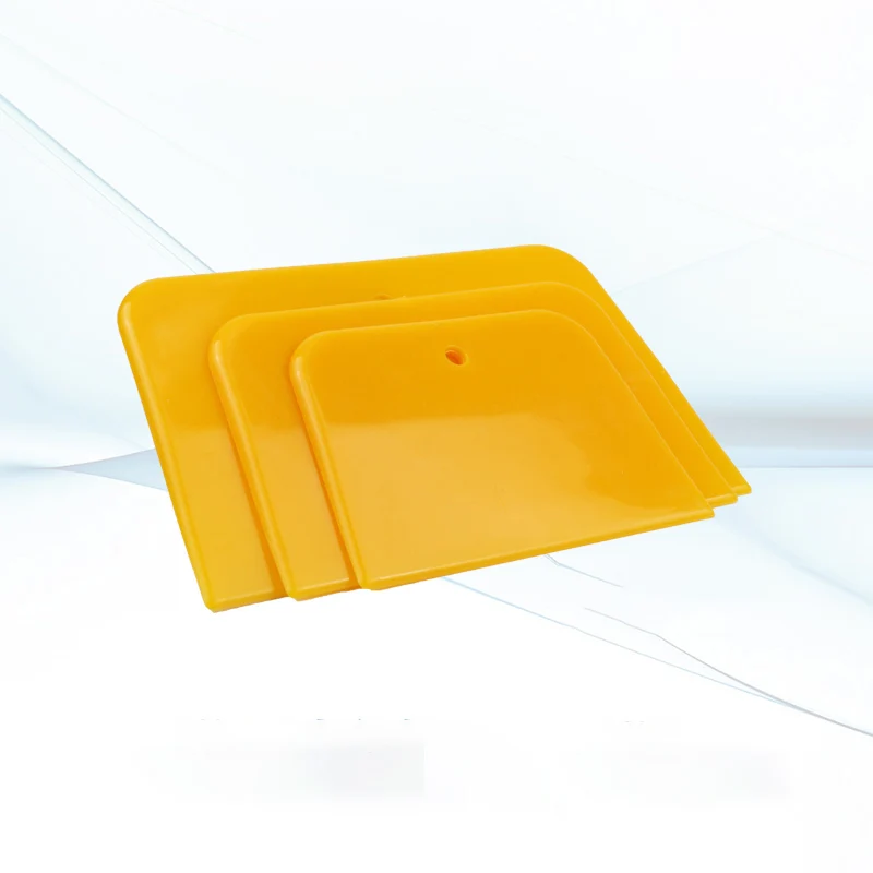 Карабины 1 комплект пластиковая PPF пленка скребок Инструменты для обертывания автомобиля трапециевидные квадратные инструменты для выскабливания виниловая пленка ping автомобильные аксессуары - Color: Yellow