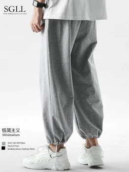 

Sports pants men's loose legged lanterns pants casual pants wide leg straight tube tooling with velvet Wei in autumn and winter