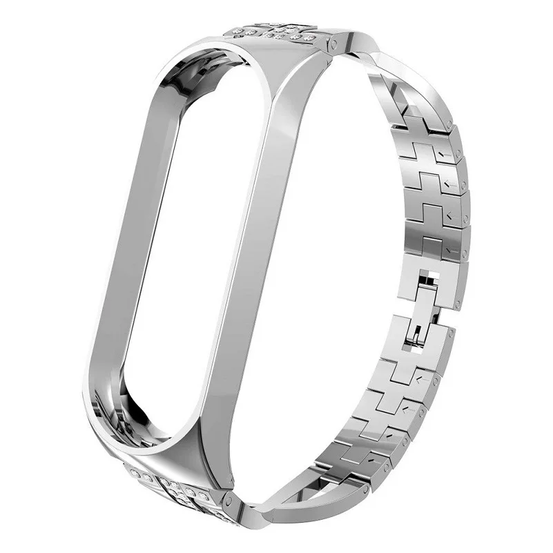 Silver Style 3 Mi lanese браслет браслетный ремешок для часов+ металлическая рамка для Xiaomi mi band 3 4 S ремешок для Xiaomi mi ремешок 4 магнит из нержавеющей стали - Цвет: Silver Style 3