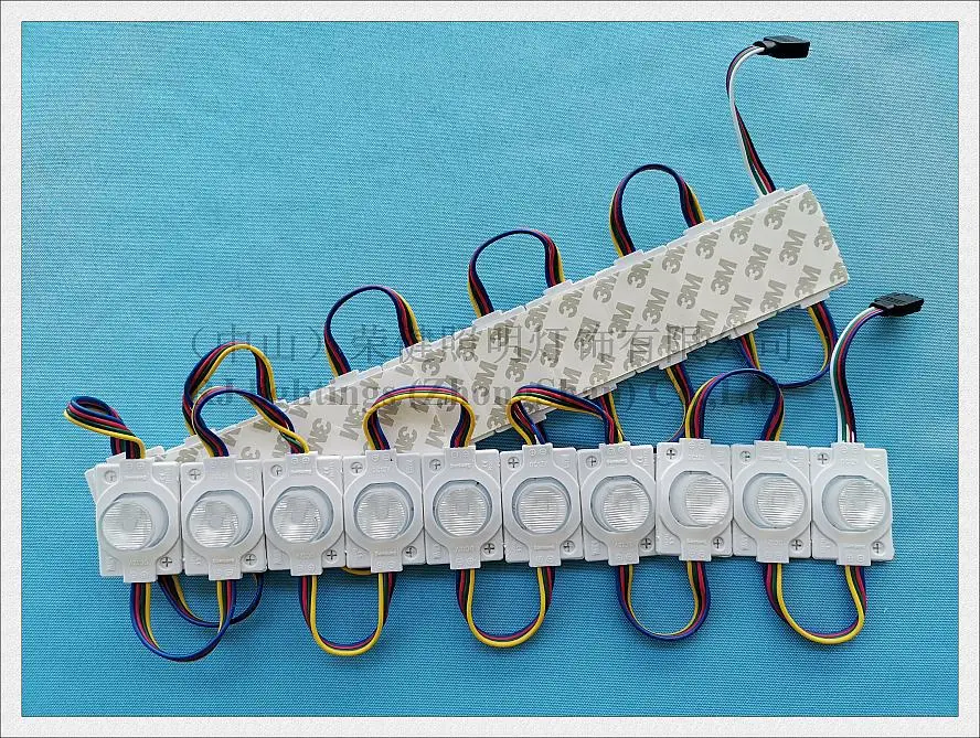 injection with lens RGB LED light module SMD 5050 waterproof IP65 DC12V 0.24W RGB IP65 48mm*32mm*13mm