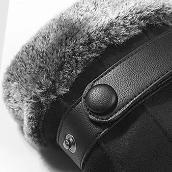 

Mens Winter Warm Faux Suede Touch Screen Gloves Plush Lining Non-Slip Mittens