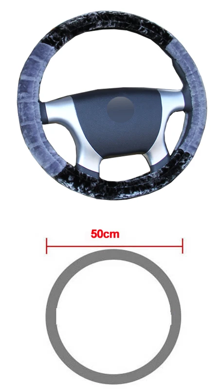 Чехол на руль автомобиля плюшевый Волант для 36 38 40 42 45 47 50 см Оплетка на руль Funda Volante Авто Стайлинг - Название цвета: 50CM