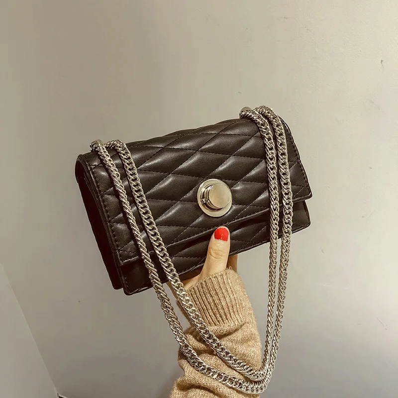 

Bag 2019 Korean version of the new rhombic chain small square bag shoulder Messenger bag fashion lock buckle handbag mini bag
