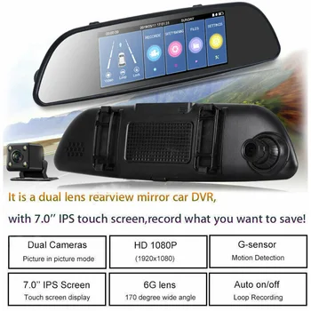

Replacement Car DVR Interior Auto HD Dual Lens Dashboard Rear Mirror Dash