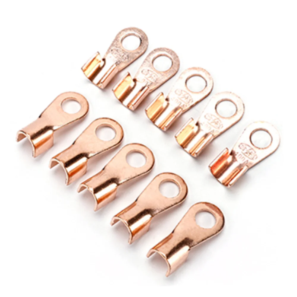 

10PCS Open Barrel Copper Ring Lug battery Terminals Wire Crimp Connector OT 10A 20A 30A 40A 50A 60A 80A 100A 150A