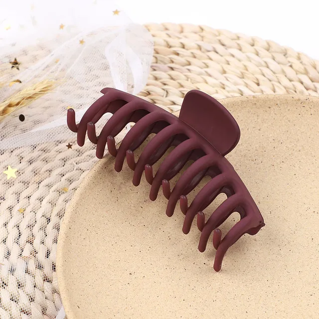 2021 Korean Solid Big Hair Claws Elegant Frosted Acrylic Hair Clips Hairpins Barrette Headwear for Women Girls Hair Accessories 9