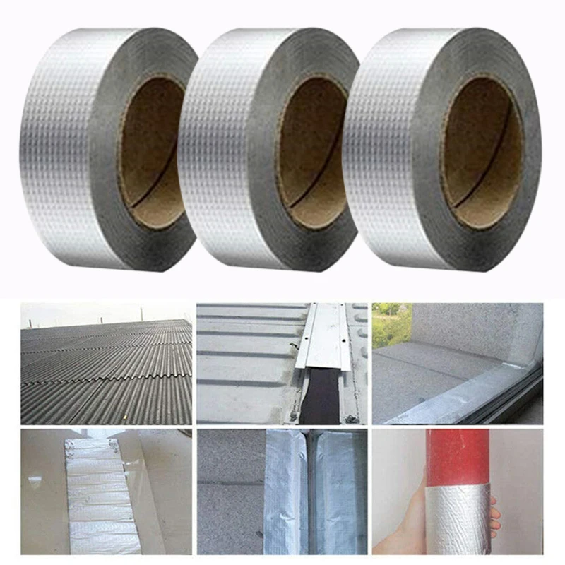 

Aluminum Foil Butyl Rubber Tape Self Adhesive High temperature resistance Waterproof for Roof Pipe Repair Home Renovation Tools