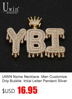 Uwin Cutsom багет буквы имя ожерелье и кулон Bling полный льдом роскошные циркония теннисные цепи хип-хоп ювелирные изделия