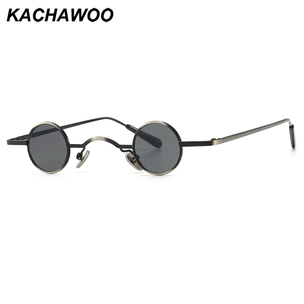 Маленькие круглые солнцезащитные очки Kachawoo для женщин и мужчин красные черные в