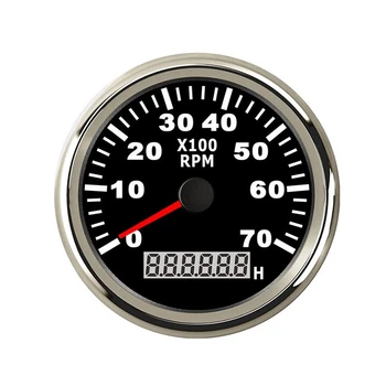 

85mm Marine Tachometer Gauge Tach Hour Meter for Car Truck Boat Digital 7000RPM