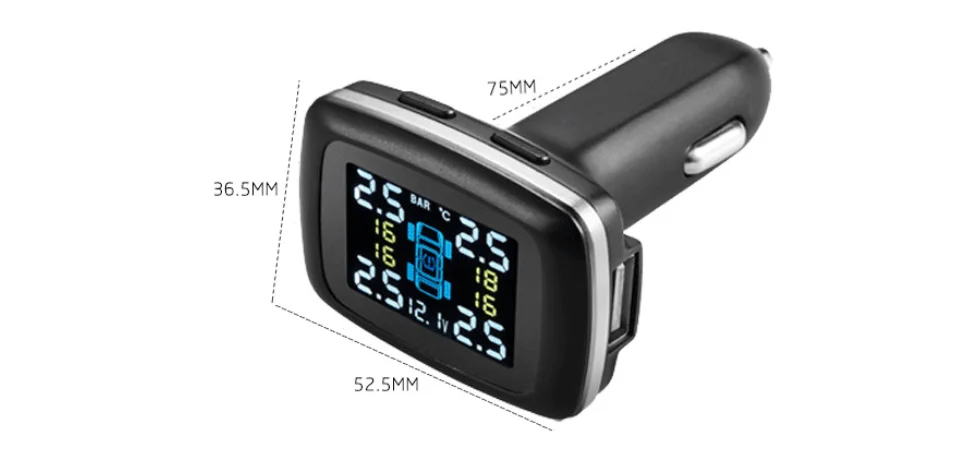 Умный автомобиль TPMS система контроля давления в шинах прикуриватель цифровой ЖК-дисплей автоматическая система охранной сигнализации s давление в шинах