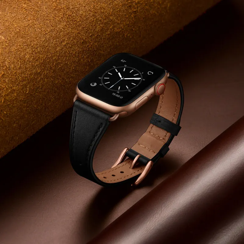 ASHEI ремешок из натуральной кожи для часов Apple Watch Series 5/4 44 мм 40 мм Ремешки для наручных часов iWatch Apple Watch 42 мм 38 мм серия 3/2/1