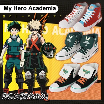 

Boku No Hero Academia Midoriya Shoto Todoroki Bakugou Costume Women Anime Cosplay Shoes My Hero Academia High Canvas Shoes
