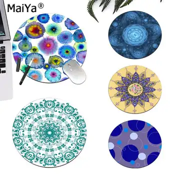 

MaiYa Simple Design Flowers Art Round Circles Blue Electric Rubber Gaming mousepad Anti-Slip Laptop Mice Pad Mat gaming Mousepad
