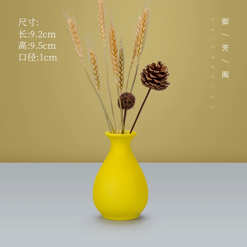Flower Ornaments Ceramic Small Vase Crafts Flower Container Aromatherapy Bottle Living Room Home Decoration Accessories Vases 6