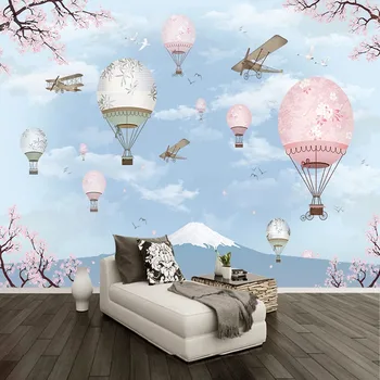 

Custom 3D Wallpaper Modern Cartoon Hot Air Balloon Photo Murals Children's Bedroom Fresco Kid's Room Papel De Parede Infantil 3D