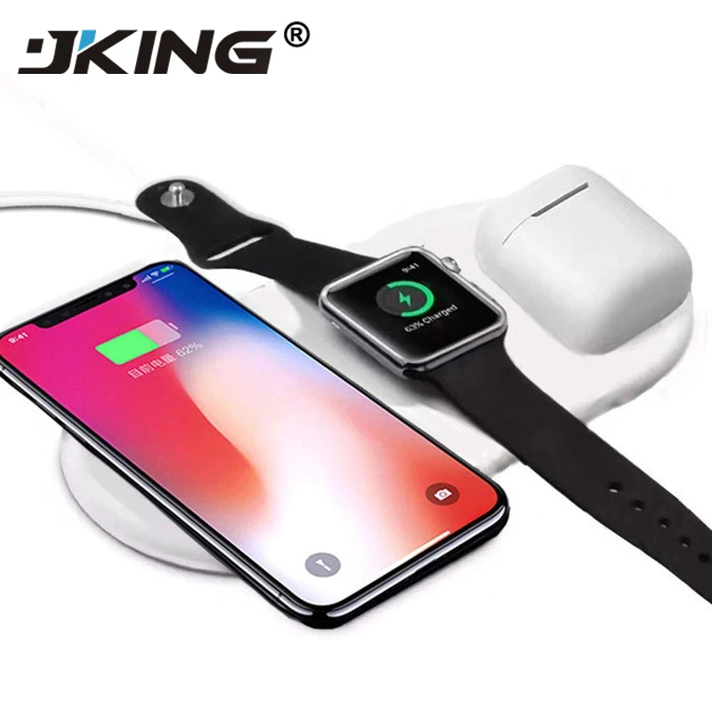 

10W Fast Wireless Charging Docking Station For iPhone X XS Max XR AirPower 3 in 1 Qi Wireless Charger Pad for Apple Watch 4 3 2
