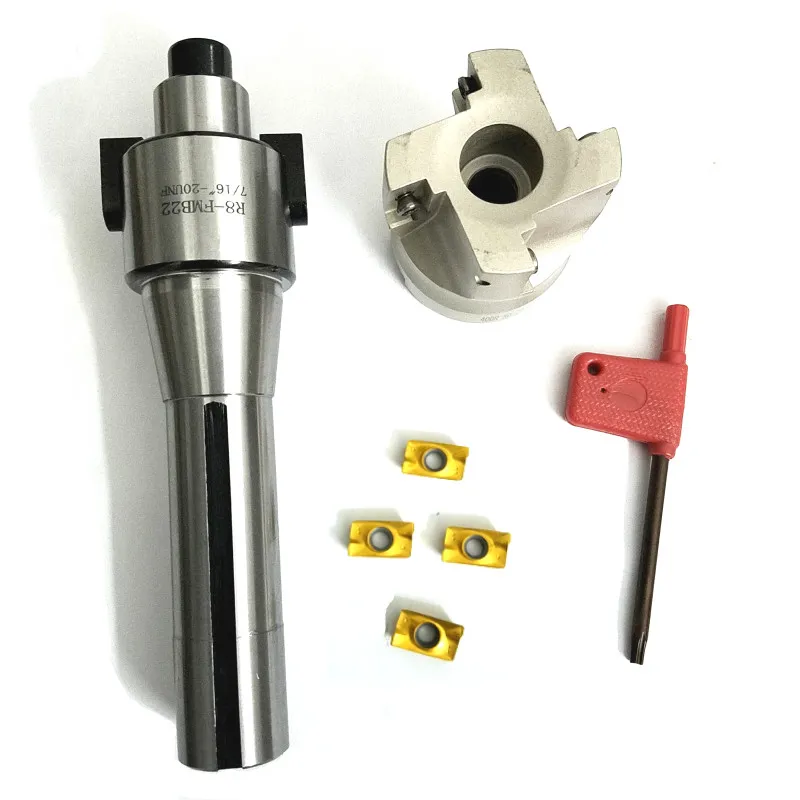 Fnicel New 400r Face End Mill Cutter + R8 Fmb22 Arbor + 4pcs Apmt1604