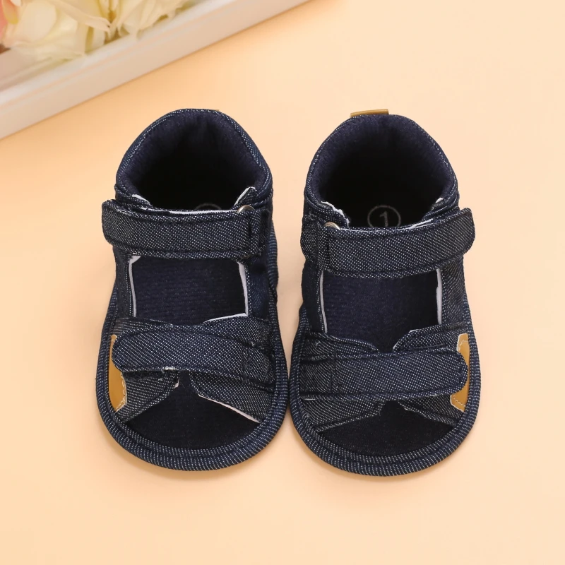 2021 NEW 0-18Months Kids Newborn Baby Boys Fashion Summer Soft Crib Shoes First Walker Anti Slip Sandals Shoes Soft Sole