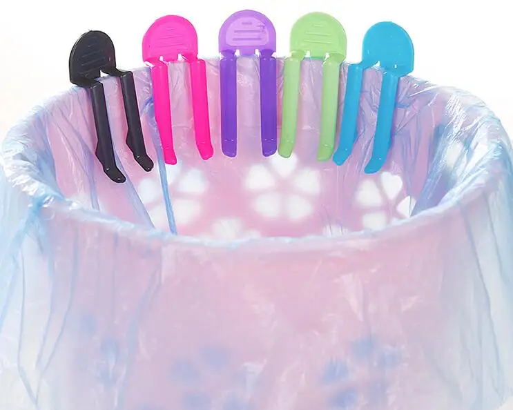 100Pcs/lot Household Garbage Can Waste Bin Trash Bag Fixed Clip Lock Holder Clips Creative Slip-Proof Sealing Clip