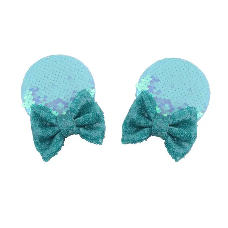 " 1 пара блестящие банты для волос заколки уши Минни Маус блесток заколки-бантики для волос для детей девочек Рождественские вечерние аксессуары для волос - Цвет: Hairgrips 9
