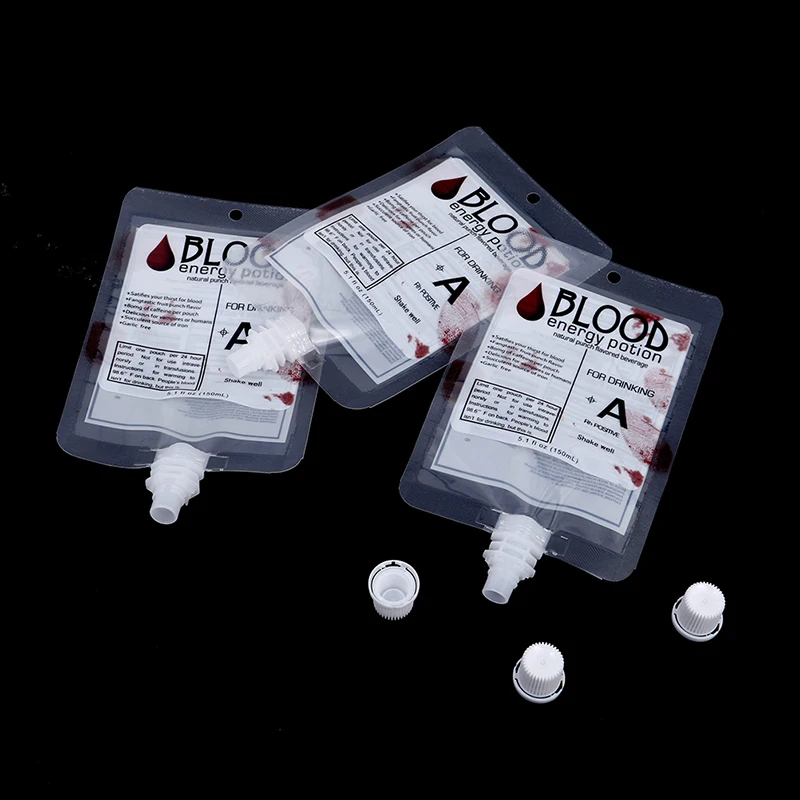 Sacs De Sang D'Halloween De 350 Ml Pour Boissons, Sachets De Sang De Vampire, Sacs De Boissons énergétiques, Sachets De Sang Buveurs, Accessoires Efayants D'Halloween 15