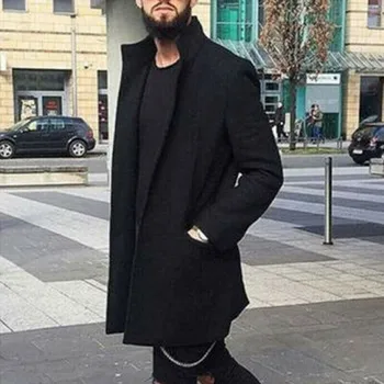

NEW Men's Winter Warm Overcoat Wool Coat Trench Tops Outwear Peacoat Long Jacket Plus Size M L XL 2XL 3XL