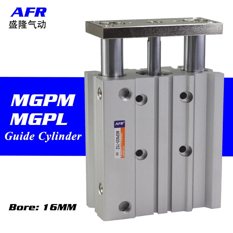 

AFR brand double-acting Thin cylinder with rod Three axis three bar Pneumatic components BORE 16mm MGPM16 MGPL16 stroke 10-250mm