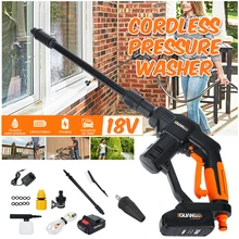 18 в портативная беспроводная автомобильная моечная машина 12 в высокого давления, электрические Водяные Пистолеты, сопло, шланг, насос, пенная насадка, аккумуляторная батарея