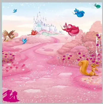 

8x8FT Princess Animal Friend Angels Castle Mountains Custom Photography Backdrops Studio Backgrounds Vinyl 240cm x 240cm