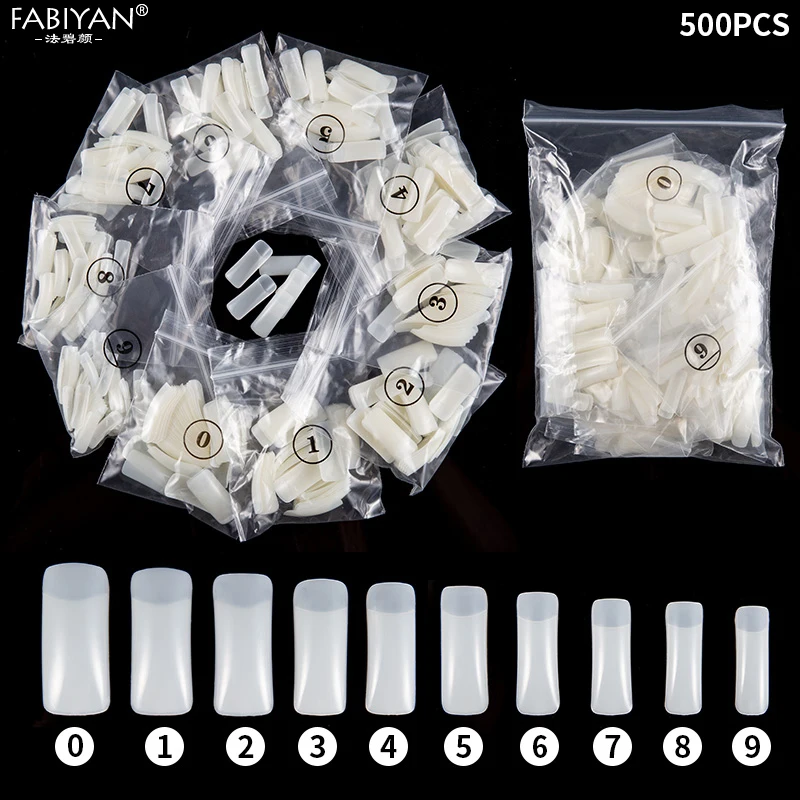 100 шт. натуральные накладные ногти наполовину покрытые искусственные