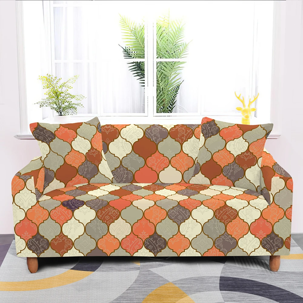 Elastic Spandex Geometric Sofa Cover Tight Wrap All-inclusive Sectional Couch Covers for Living Room Love Seat Furniture | Дом и сад